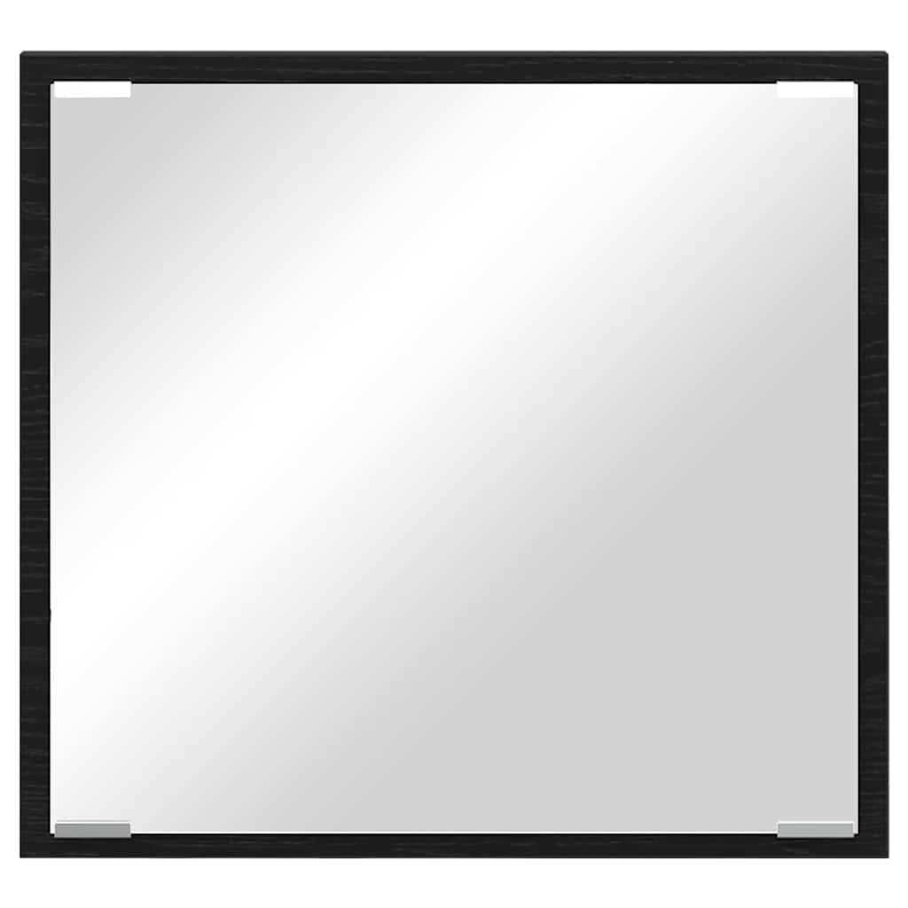 vidaXL LED Bathroom Mirror Black Oak 40 x 37 x 8.5 cm Engineered Wood