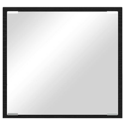 vidaXL LED Bathroom Mirror Black Oak 40 x 37 x 8.5 cm Engineered Wood