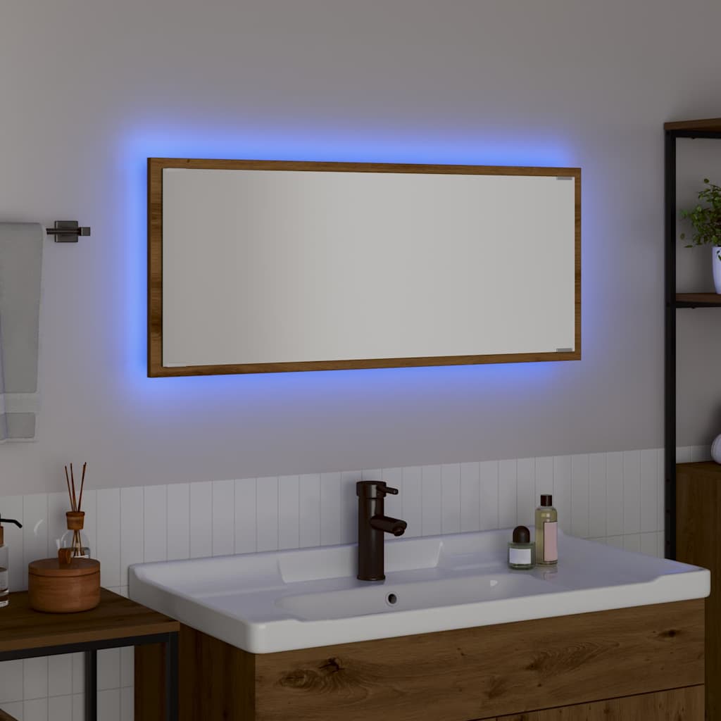 vidaXL Mirror Artisan Oak 90 x 8.5 x 37 cm Engineered Wood