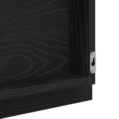 vidaXL Mirror Wall-mounted Black Oak 90 x 8.5 x 37 cm Engineered Wood