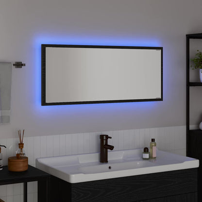 vidaXL Mirror Wall-mounted Black Oak 90 x 8.5 x 37 cm Engineered Wood