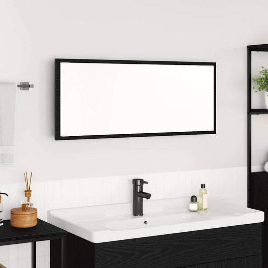 vidaXL Mirror Wall-mounted Black Oak 90 x 8.5 x 37 cm Engineered Wood