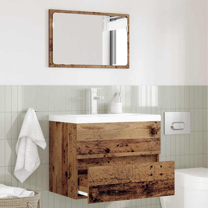 vidaXL Bathroom Furniture Set 2 pcs Old Wood Engineered Wood and Metal