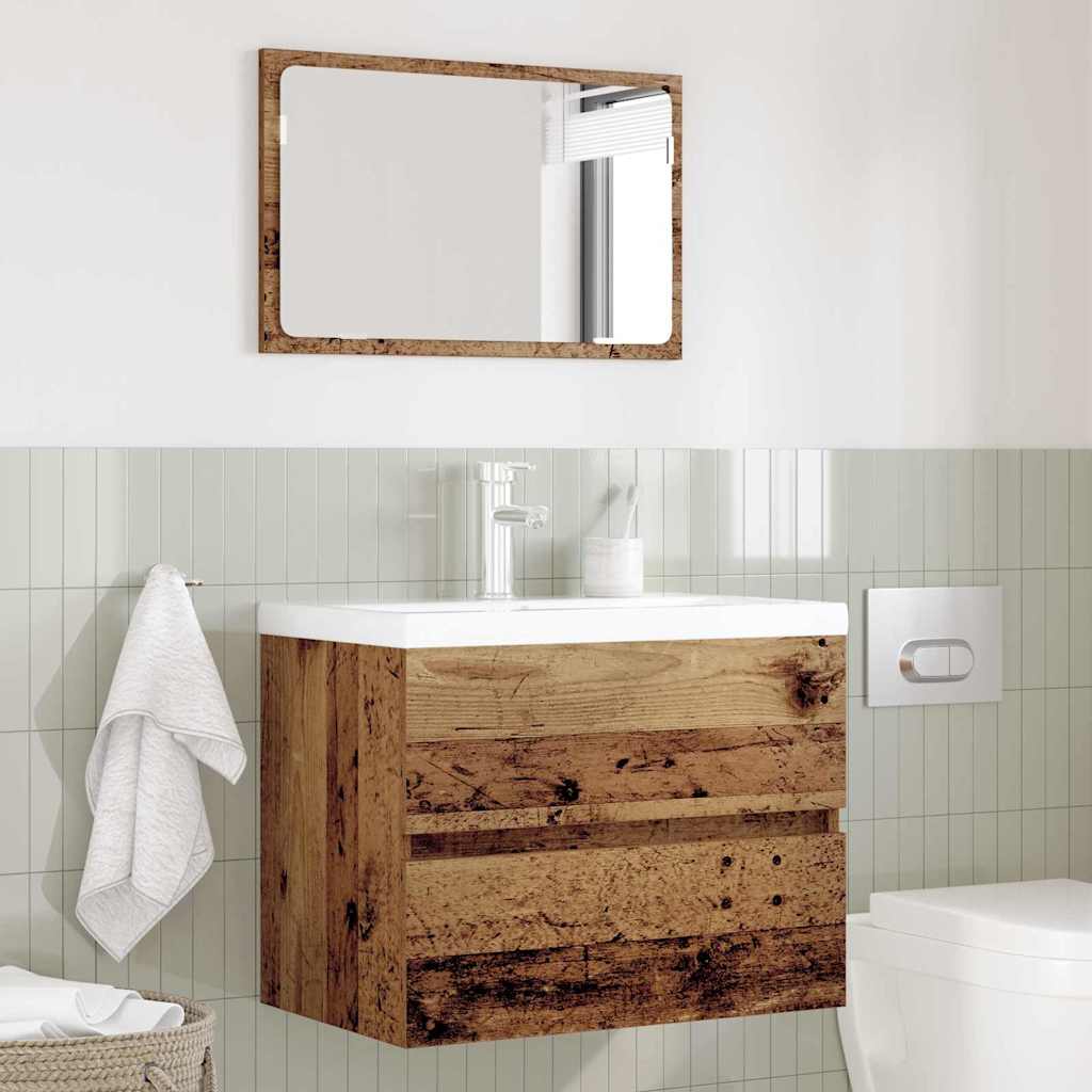 vidaXL Bathroom Furniture Set 2 pcs Old Wood Engineered Wood and Metal