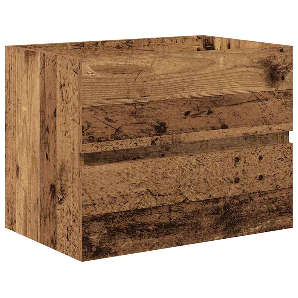 vidaXL Bathroom Furniture Set 2 pcs Old Wood Engineered Wood and Metal
