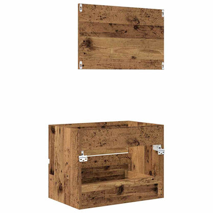 vidaXL Bathroom Furniture Set 2 pcs Old Wood Engineered Wood and Metal