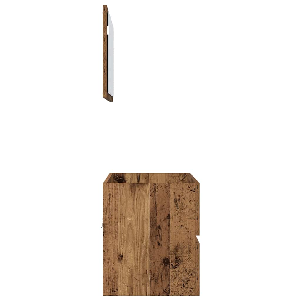 vidaXL Bathroom Furniture Set 2 pcs Old Wood Engineered Wood and Metal
