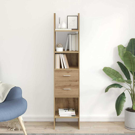 vidaXL Book Cabinet 2-Tier 40 x 35 x 180 cm Engineered Wood