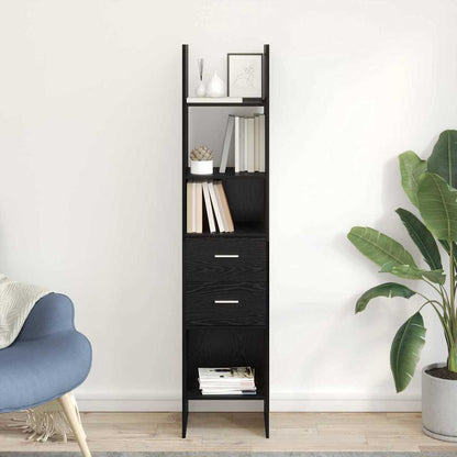 vidaXL Book Cabinet 2-Tier 40 x 35 x 180 cm Engineered Wood Black oak