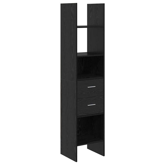 vidaXL Book Cabinet 2-Tier 40 x 35 x 180 cm Engineered Wood Black oak