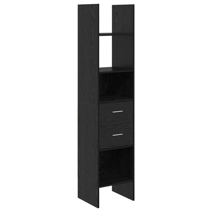 vidaXL Book Cabinet 2-Tier 40 x 35 x 180 cm Engineered Wood Black oak