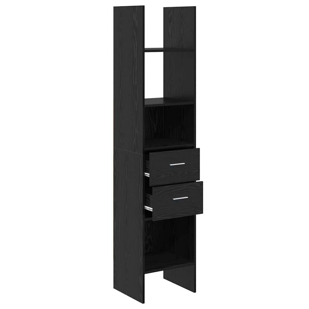 vidaXL Book Cabinet Black oak 40 x 35 x 180 cm Engineered wood