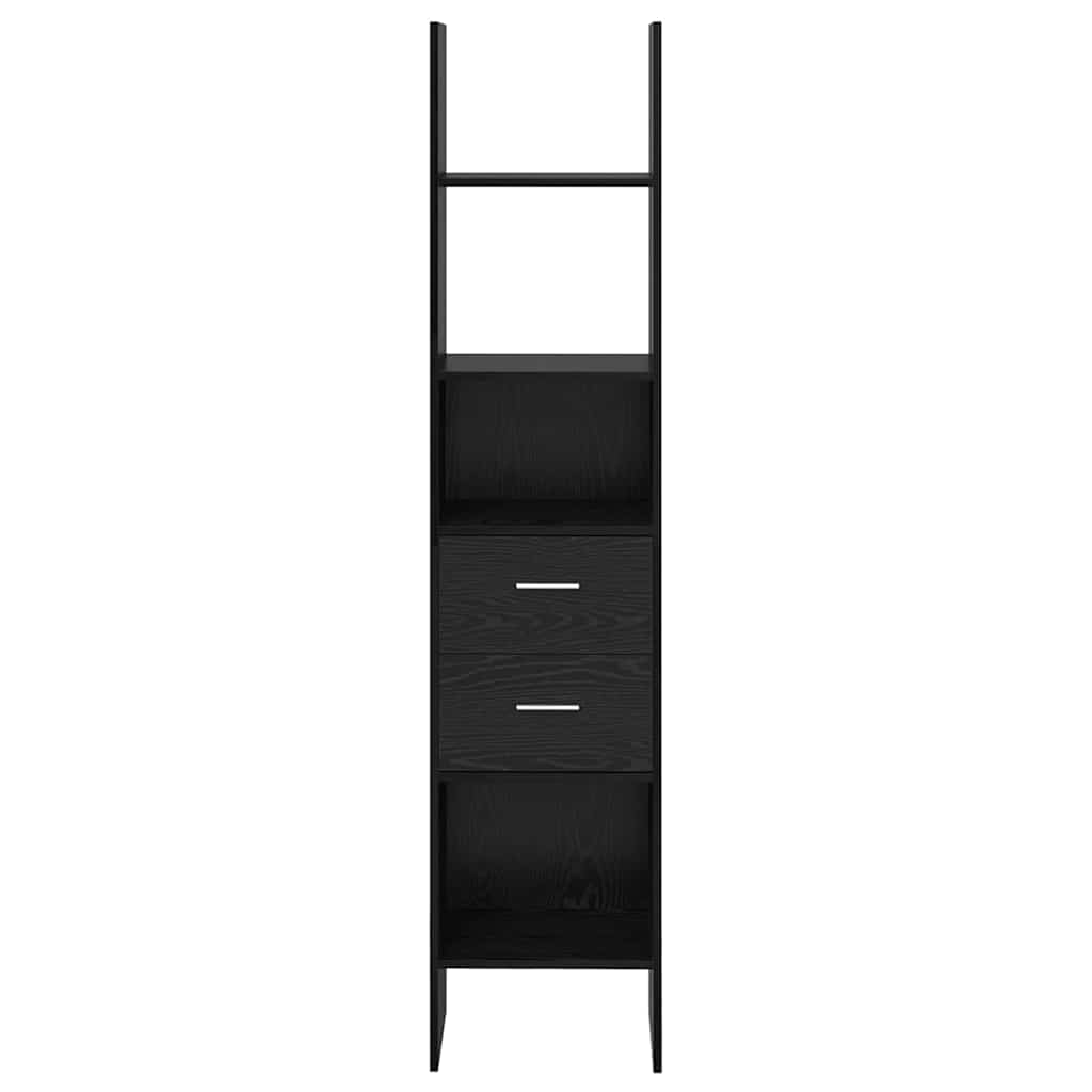 vidaXL Book Cabinet Black oak 40 x 35 x 180 cm Engineered wood