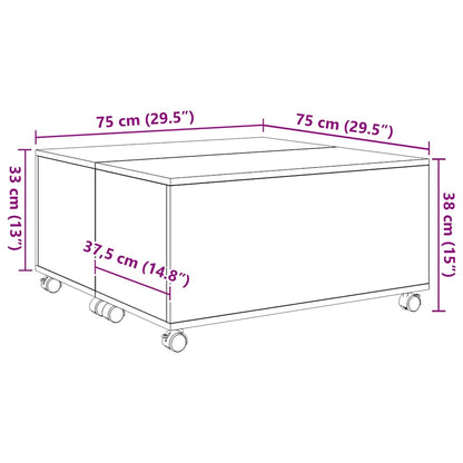 vidaXL Coffee Table Old Wood 75 x 75 x 38 cm Engineered Wood