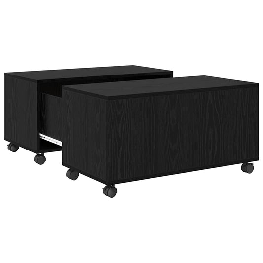 vidaXL Coffee Table Black Oak 75 x 75 x 38 cm Engineered Wood