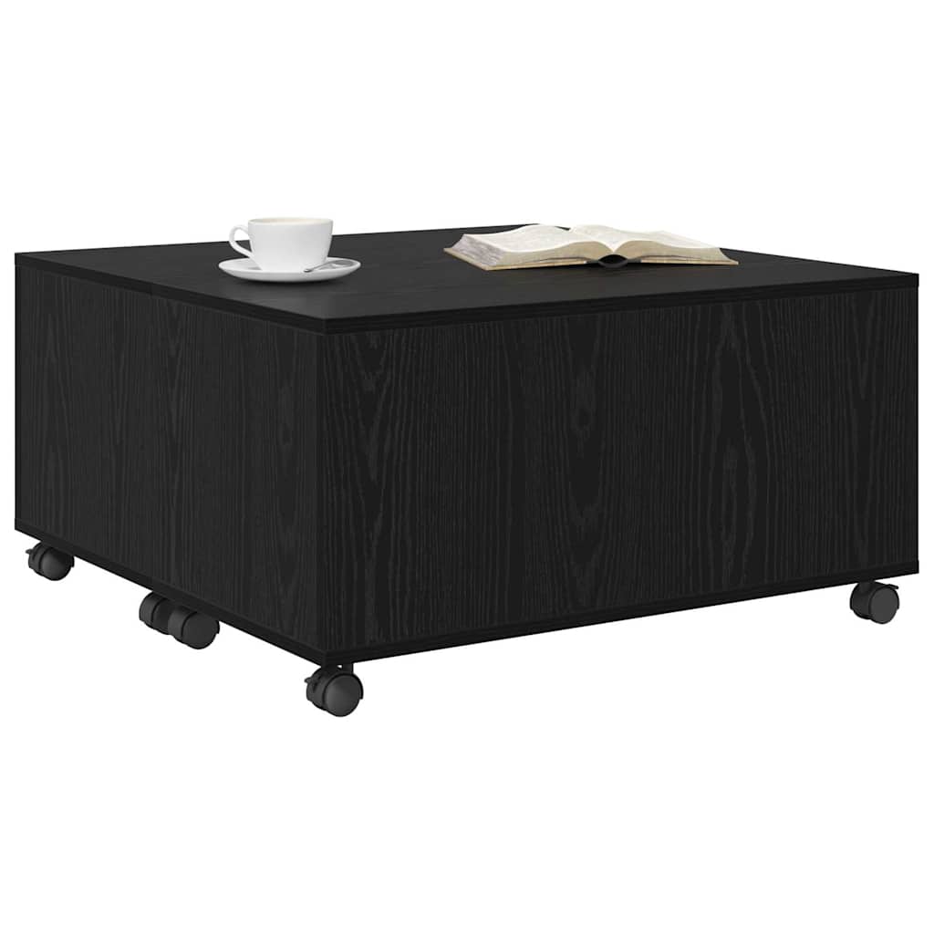 vidaXL Coffee Table Black Oak 75 x 75 x 38 cm Engineered Wood