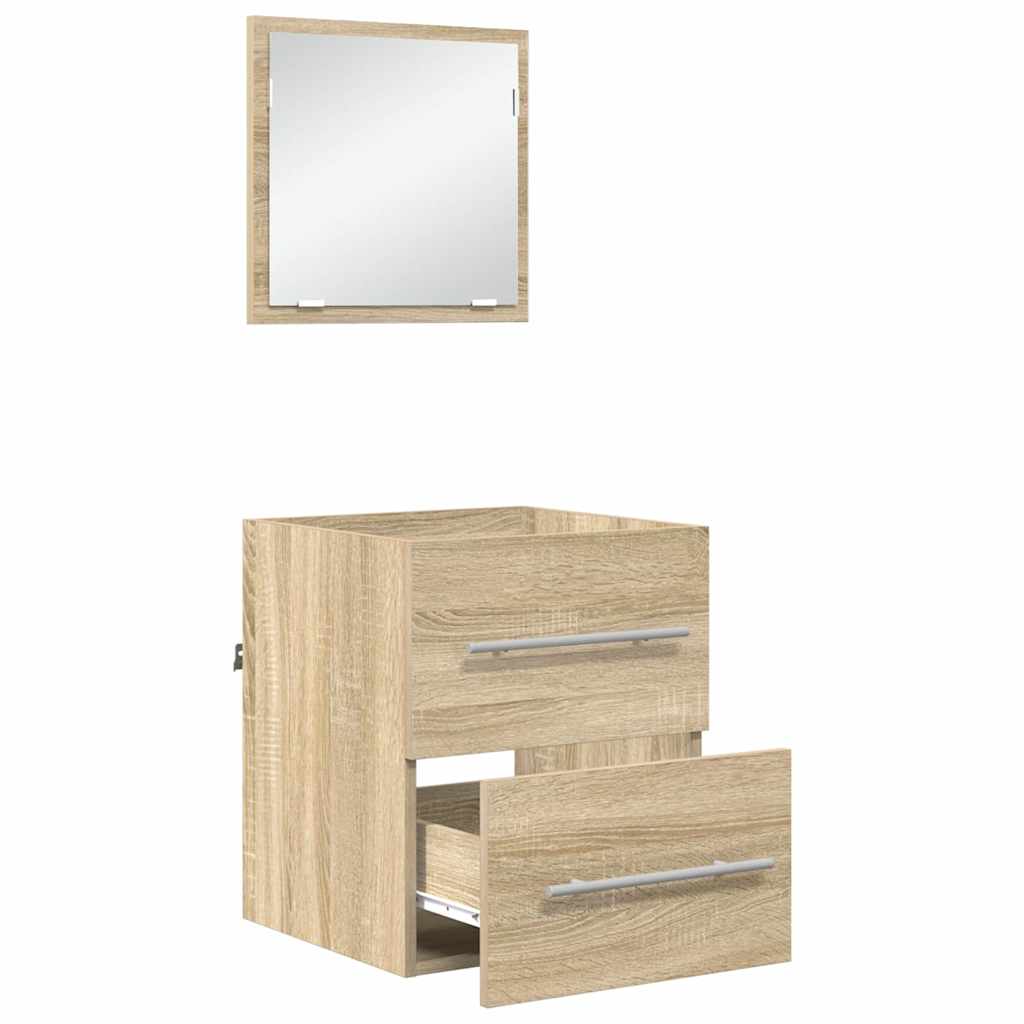 vidaXL Bathroom Furniture Set with Drawer Brown 41 x 38.5 x 48 cm