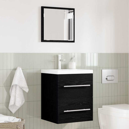 vidaXL Bathroom Furniture Set with Drawer Black 41 x 38.5 x 48 cm