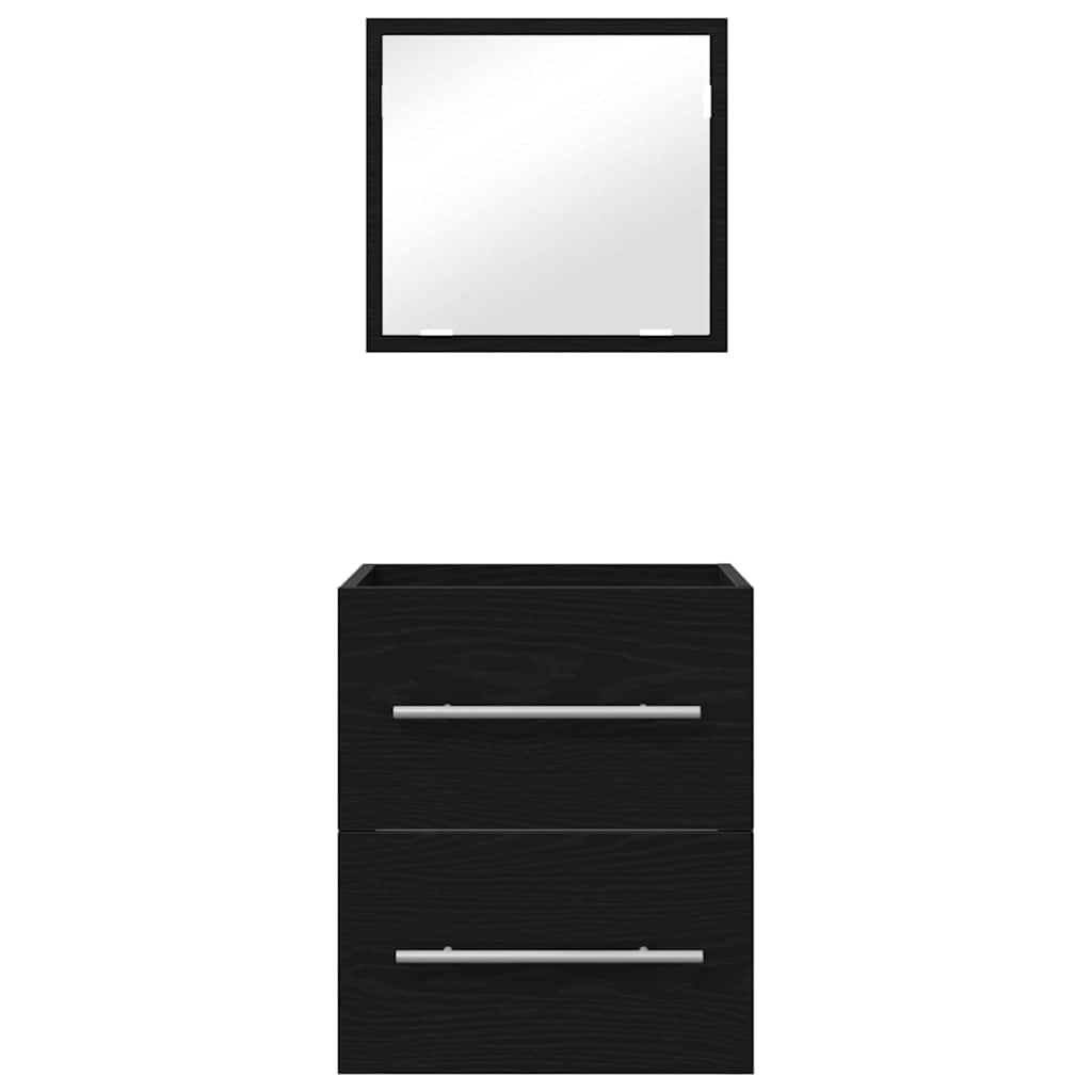 vidaXL Bathroom Furniture Set with Drawer Black 41 x 38.5 x 48 cm