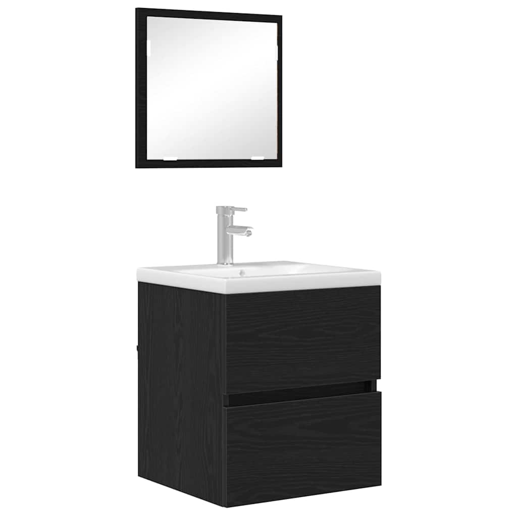 vidaXL Bathroom Cabinet Black Oak 41 x 38.5 x 45 cm Engineered Wood