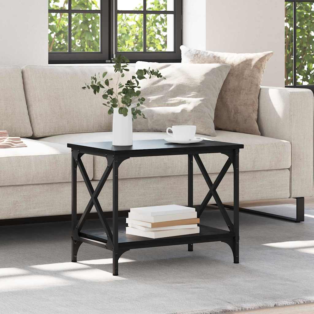 vidaXL Side Table Black Oak 55 x 38 x 45 cm Engineered Wood