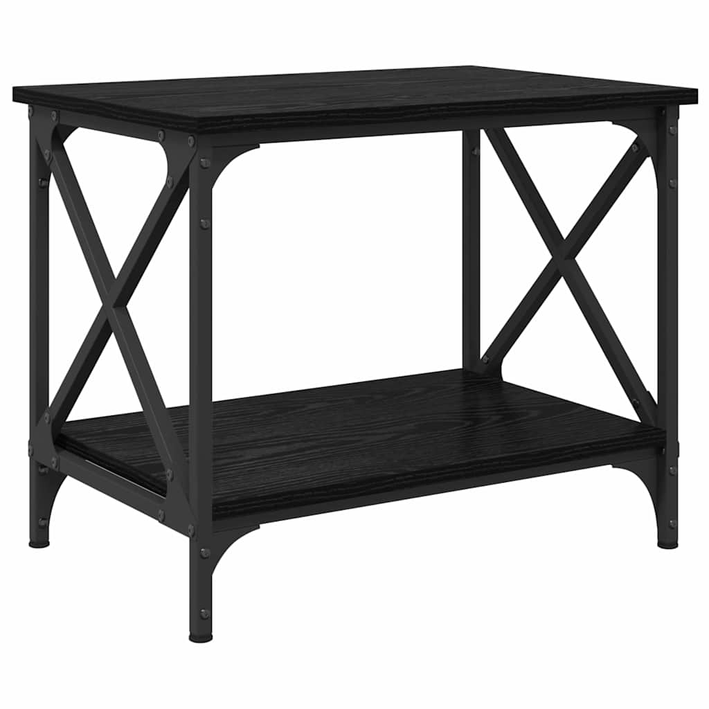 vidaXL Side Table Black Oak 55 x 38 x 45 cm Engineered Wood