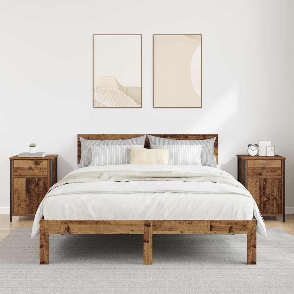 vidaXL Bedside Cabinet 2 pcs Old Wood 40 x 42 x 60 cm Engineered Wood