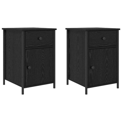 vidaXL Bedside Cabinet 2 pcs Black Oak 40 x 42 x 60 cm Engineered Wood