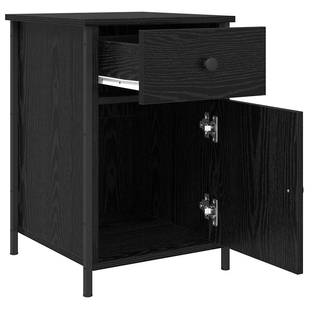 vidaXL Bedside Cabinet 2 pcs Black Oak 40 x 42 x 60 cm Engineered Wood