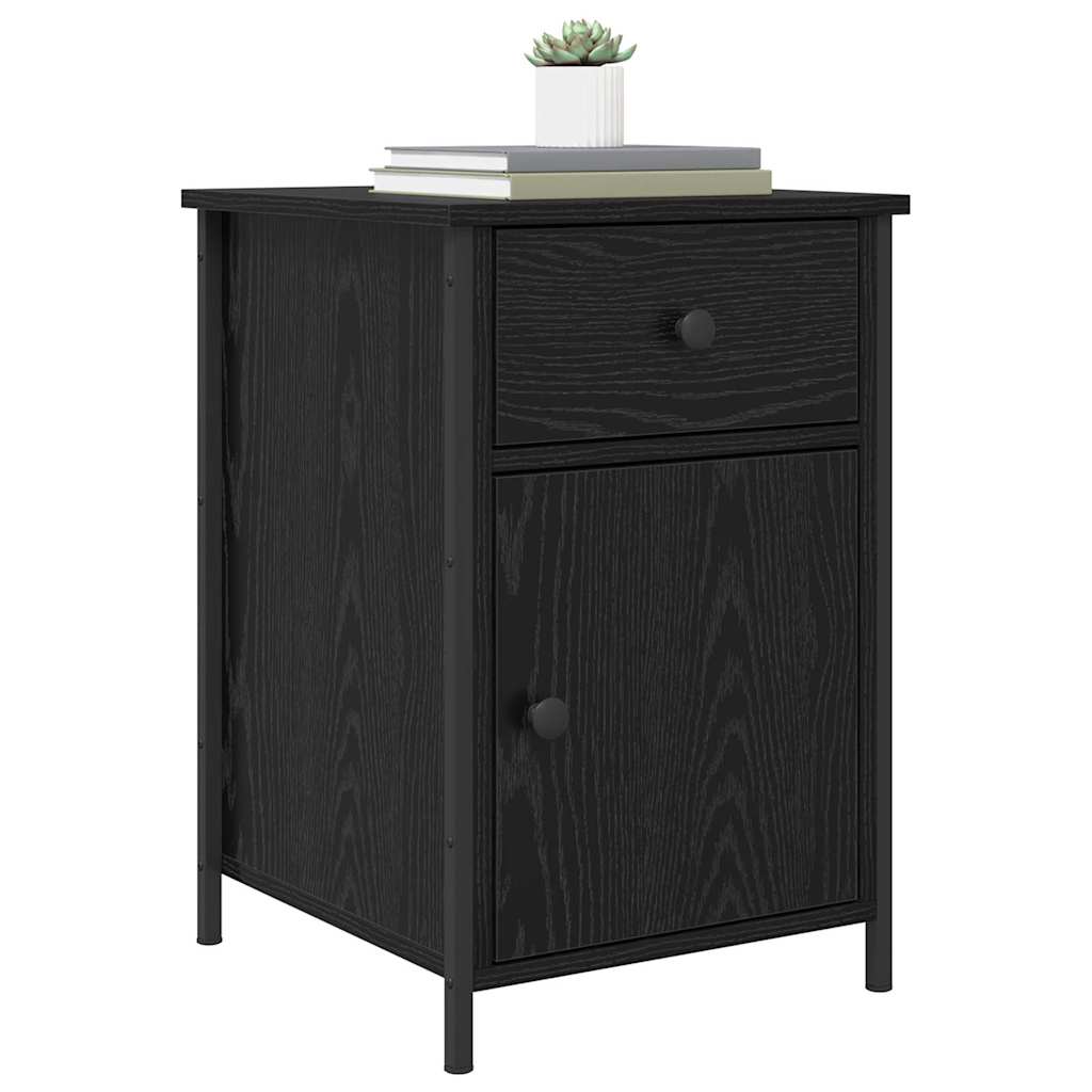 vidaXL Bedside Cabinet 2 pcs Black Oak 40 x 42 x 60 cm Engineered Wood