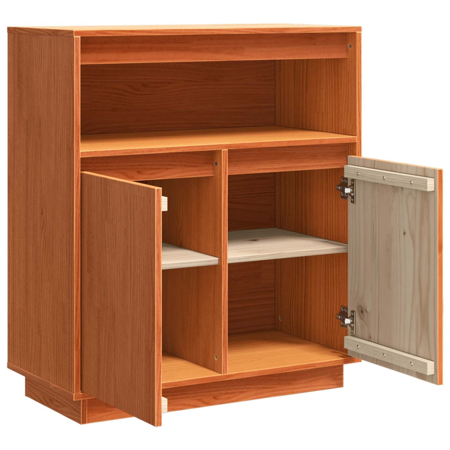 vidaXL Sideboard Wax Brown 70 x 34 x 80 cm Solid Pine Wood