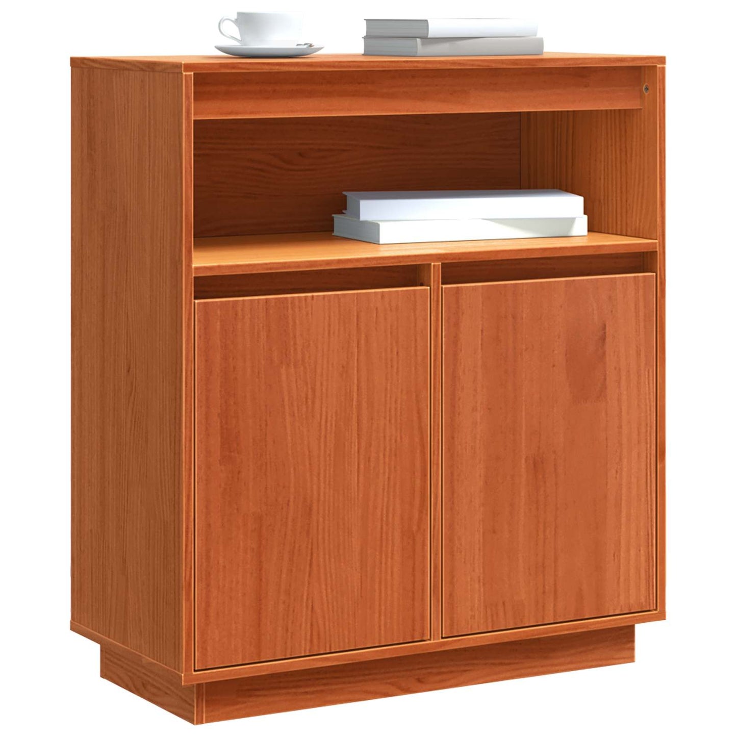 vidaXL Sideboard Wax Brown 70 x 34 x 80 cm Solid Pine Wood