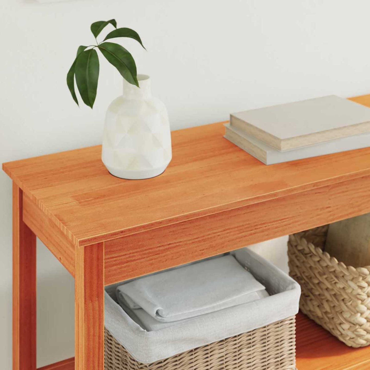 vidaXL Console Table Wax brown 110 x 40 x 75 cm Solid pine wood