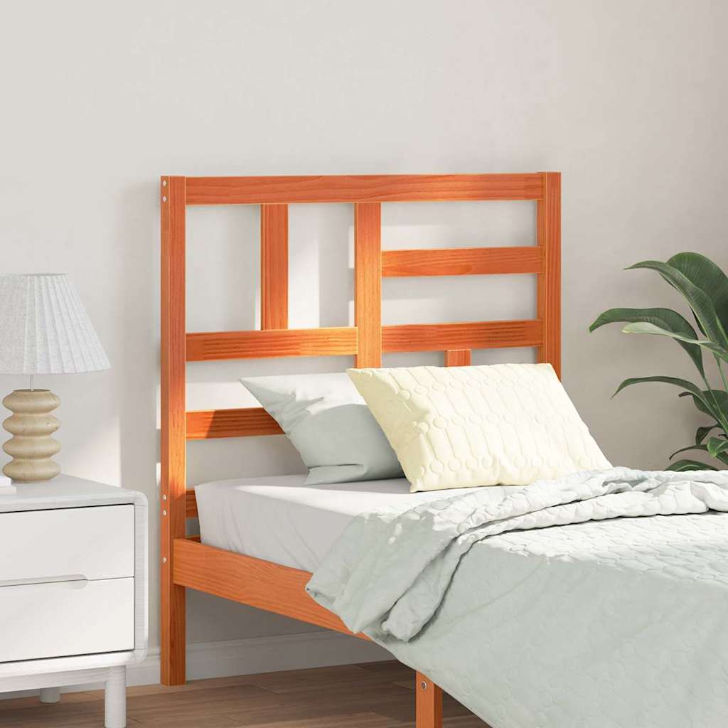 vidaXL Bed Headboard Wax Brown 105.5 x 4 x 104 cm Solid Pine Wood