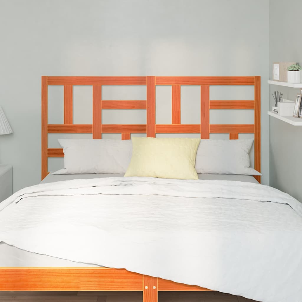 vidaXL Bed Headboard Wax Brown 145.5 x 4 x 104 cm Solid Pine Wood