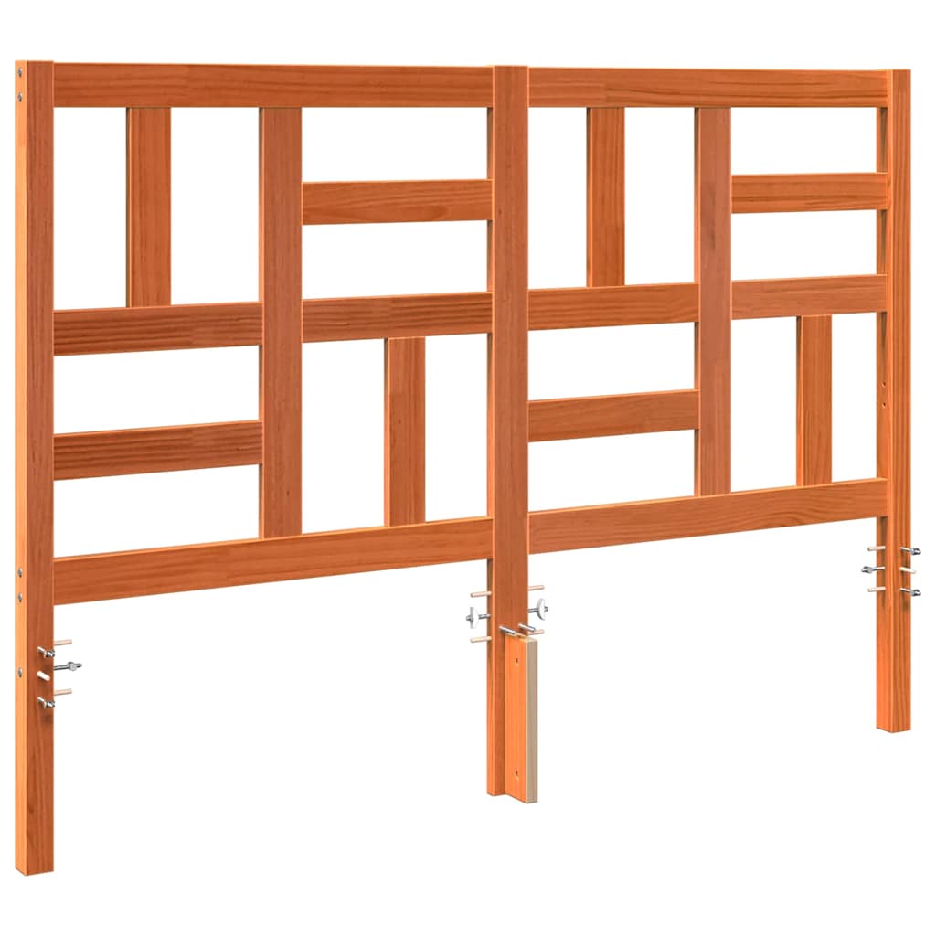 vidaXL Bed Headboard Wax Brown 145.5 x 4 x 104 cm Solid Pine Wood