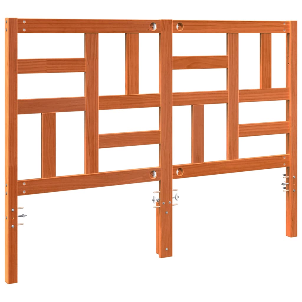 vidaXL Bed Headboard Wax Brown 145.5 x 4 x 104 cm Solid Pine Wood