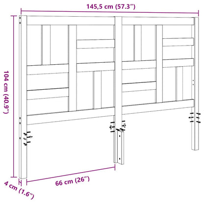 vidaXL Bed Headboard Wax Brown 145.5 x 4 x 104 cm Solid Pine Wood