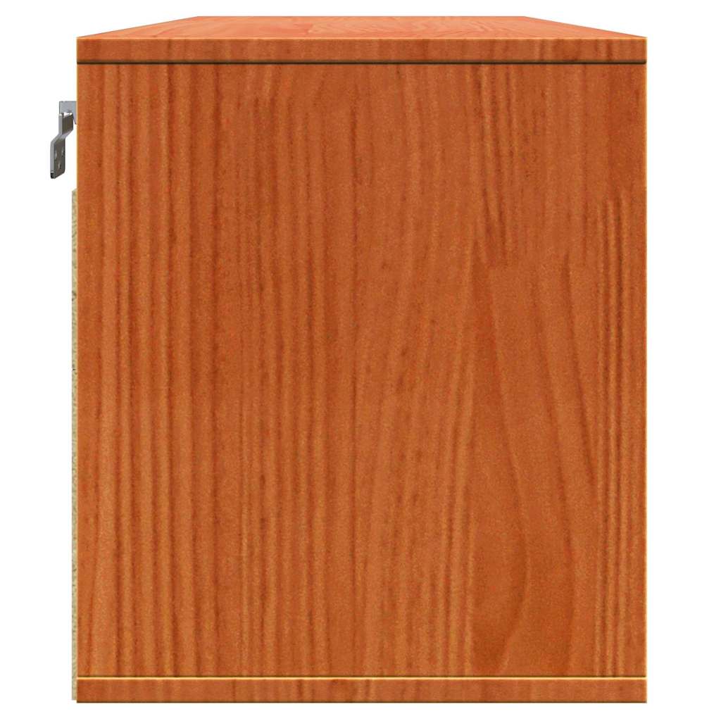 vidaXL Wall Cabinet Wax Brown 100 x 30 x 35 cm Solid Pine Wood