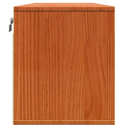 vidaXL Wall Cabinet Wax Brown 100 x 30 x 35 cm Solid Pine Wood