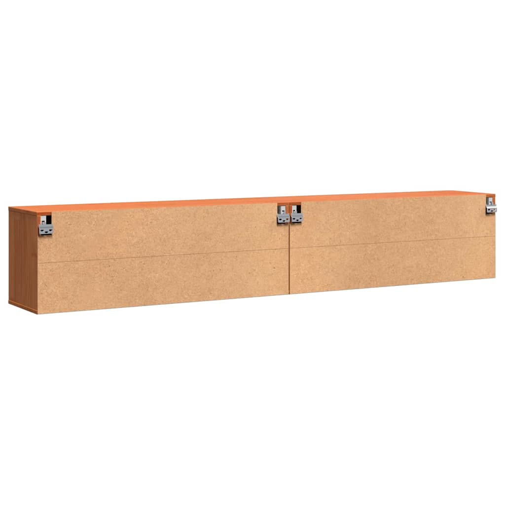vidaXL Wall Cabinet with Shelf Wall-mounted Wax Brown Solid Pine Wood