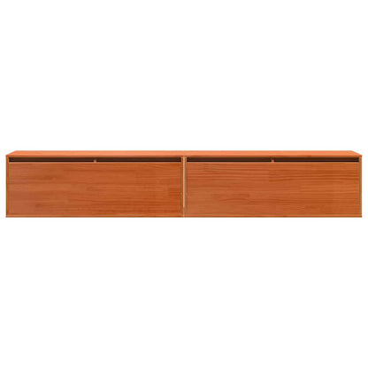vidaXL Wall Cabinet with Shelf Wall-mounted Wax Brown Solid Pine Wood
