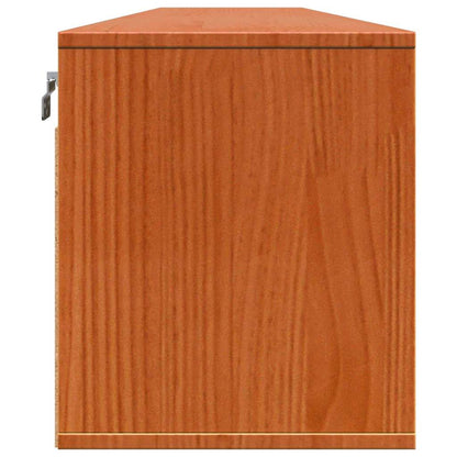 vidaXL Wall Cabinet with Shelf Wall-mounted Wax Brown Solid Pine Wood