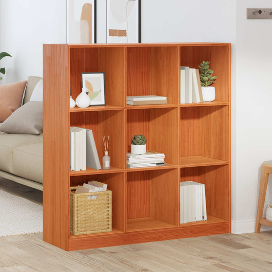 vidaXL Book Cabinet Wax Brown 104 x 33 x 110 cm Solid Pine Wood