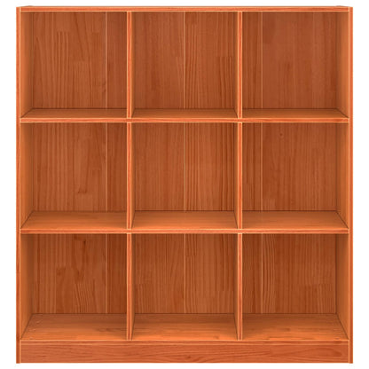 vidaXL Book Cabinet Wax Brown 104 x 33 x 110 cm Solid Pine Wood
