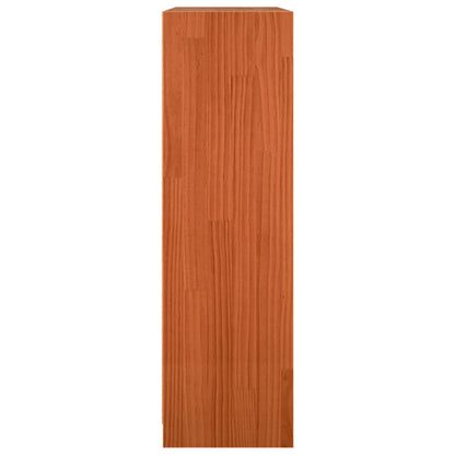 vidaXL Book Cabinet Wax Brown 104 x 33 x 110 cm Solid Pine Wood