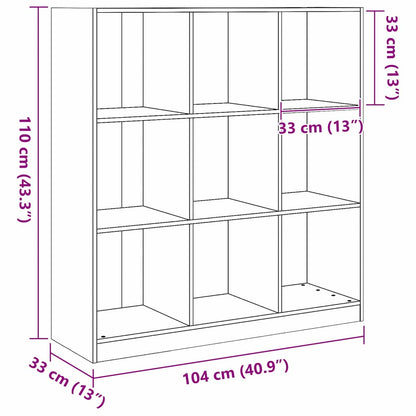 vidaXL Book Cabinet Wax Brown 104 x 33 x 110 cm Solid Pine Wood