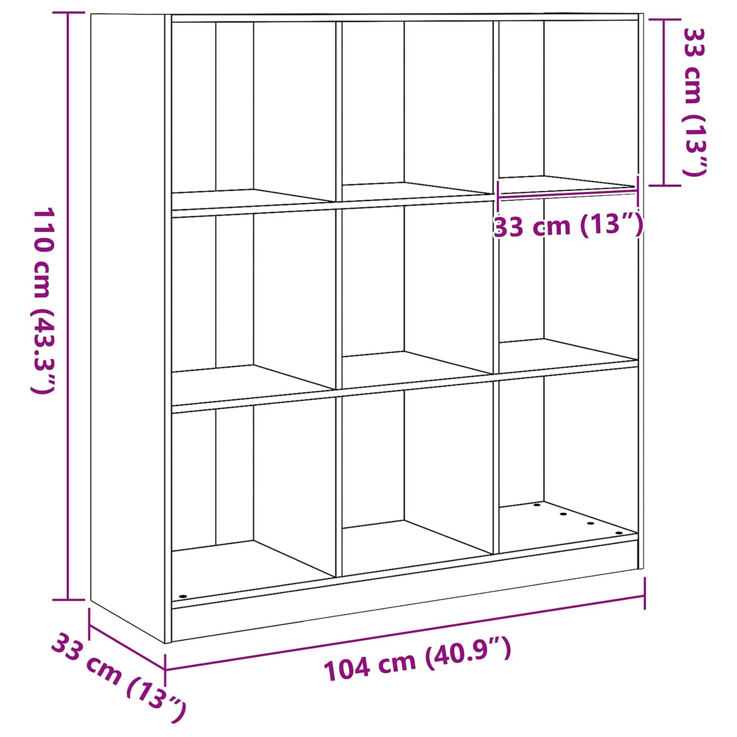 vidaXL Book Cabinet Wax Brown 104 x 33 x 110 cm Solid Pine Wood