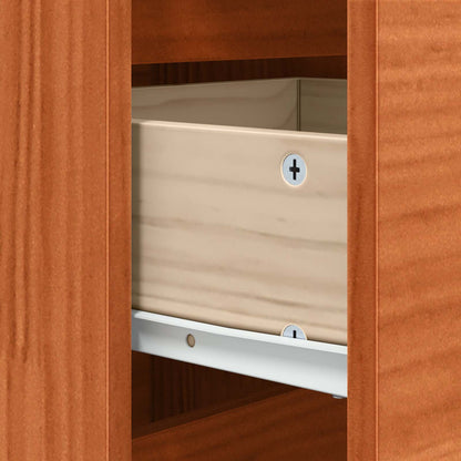vidaXL Sideboard Brown Oak 111 x 34 x 75 cm Solid Pine Wood