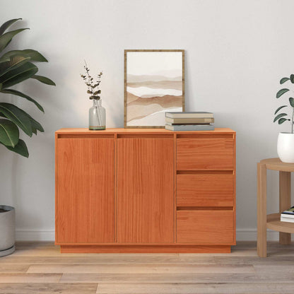 vidaXL Sideboard Brown Oak 111 x 34 x 75 cm Solid Pine Wood